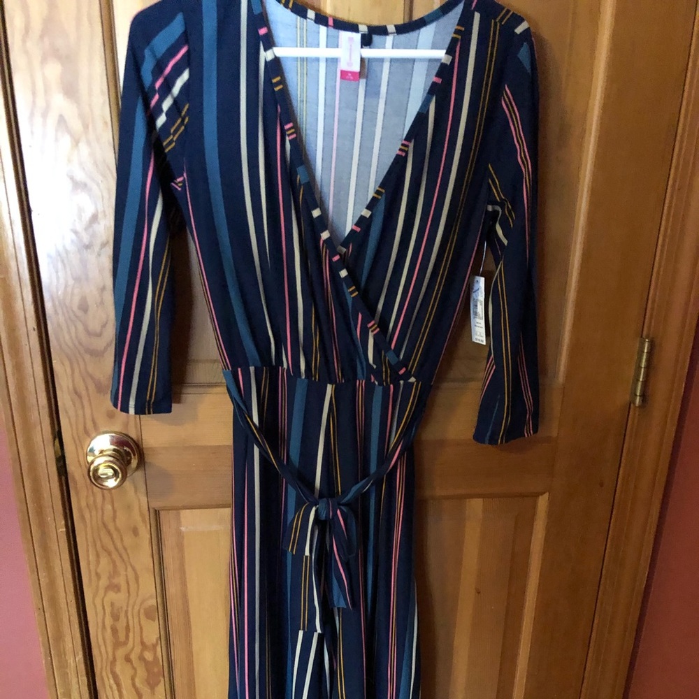 Retro striped pant suit